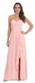 Strapless Pleated & Ruffled Long Bridesmaid Dress  in Blush